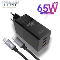 Hjghfhf ILEPO 65W ตัวชาร์จ GaN Type C สำหรับแล็ปท็อป iPhone 14แท็บเล็ต4.0 3.0 USB ชาร์จเร็ว