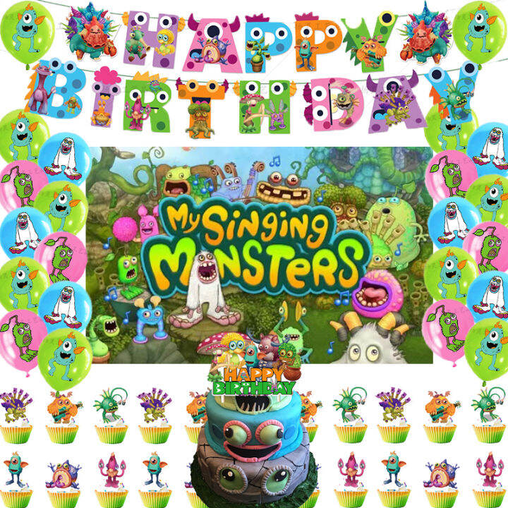 Sing Theme My Singing Monsters Birthday Party Decoration Latex Balloon ...