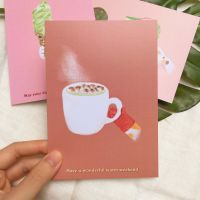 [ a cat in my tummy ] Postcard โปสการ์ด A6 ตกแต่งห้อง, เขียนอวยพร - Wonderful Warm Weekend