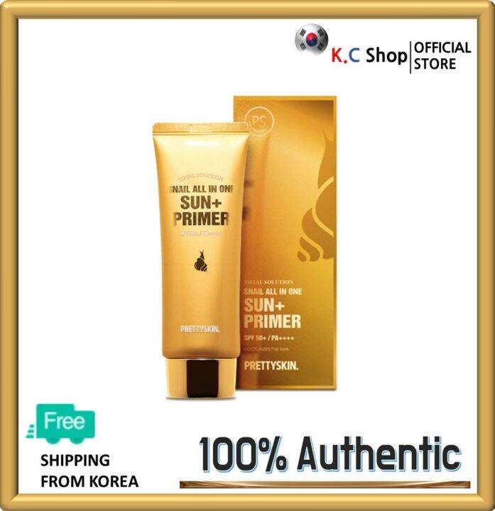 [PRETTYSKIN] Snail All In One Sun+ Primer 70ml Spf50+ PA++++ Sunscreen