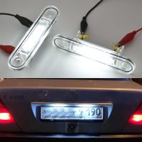 1Pair No Error LED White License Plate Lights For Mercedes Benz E Class W124 W201 C Class W202 1993 1997 Auto Accessories