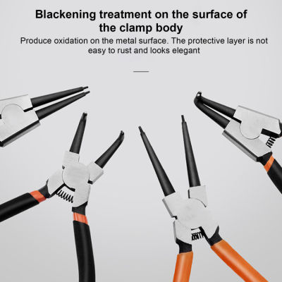 4Pcs 7 "Heavy Duty Circlip Pliers Kit Outside Inside Right Angled Beak Portable Multifunctional Snap Ring Circlip Pliers