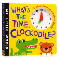 Crocodile clock book original English picture book what Childrens time cognition cardboard operation book interesting toy book childrens English Enlightenment baby time management parent-child interaction