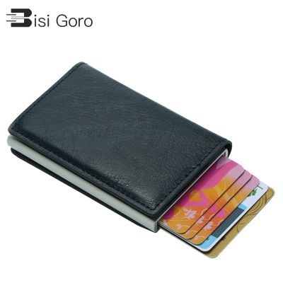 BISI GORO Unisex Purse Mini Aluminium Metal Slim Business Card Wallet Men Credit Card Holder Blocking Rfid Wallet Money
