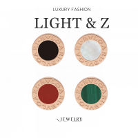 LIGHT &amp; Z ต่างหูเซอร์คอนสำหรับผู้ชายและผู้หญิงต่างหูเปลือกหอยต่างหูสไตล์เกาหลีแบบเรียบง่ายทำจากเหล็กไททาเนียม (2ชิ้น)