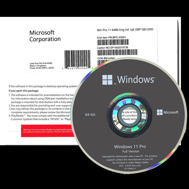 Microsoft Windows 11 Pro 64Bit Eng Intl DSP OEI DVD Lazada PH