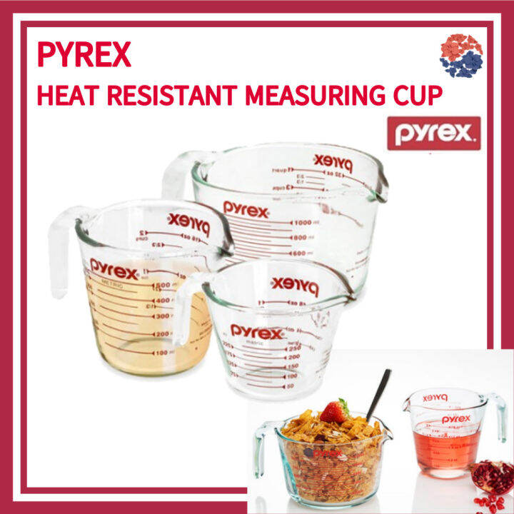 PYREX Heat Resistant Glass Measuring Cup/250ml, 500ml, 1000ml(1L) set