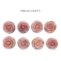 Rhodochrosite Rose Shank Button Beads ลูกปัดดอกกุหลาบโรโดโครไซต์