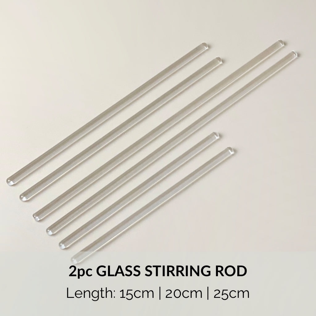 Pack 6 glass stir stirring rod bar stirrer mixer 6"/8"/12" long 6/7 mm diameter