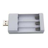 3-Slot USB เสียบปลั๊กแบตเตอรี่ AA /AAA 1.2V แบบพกพา Ni-Cd แบตเตอรี่แบบชาร์จไฟได้