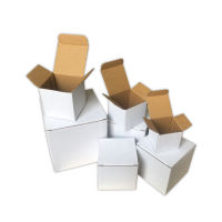 10pcs Clamshell Packaging Box White Small Carton Packaging Carton Single Corrugated White Box Square Buckle Bottom Box