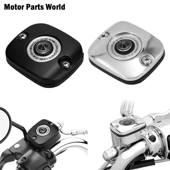 Motorcycle Chrome Black Front Brake Master Cylinder Cover For Harley