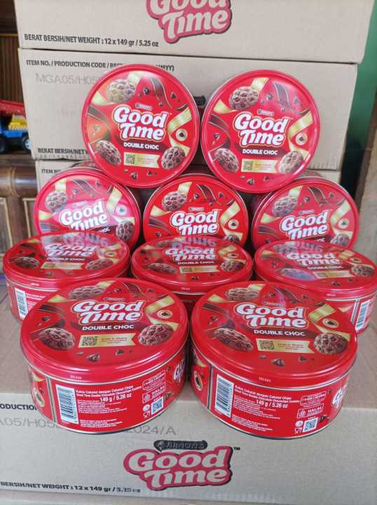 12 Kaleng Good Time 149 Gram Double Choc Cookies Lazada Indonesia