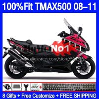 T-MAX500 OEM สำหรับยามาฮ่า MAX500สูงสุด500 TMAX500 08 09 10 11 170MC.45 MAX-500 TMAX XP500 2008 2009 2010 2011แฟริ่งสีแดงมันวาว