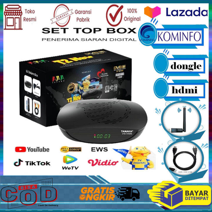 Set Top box TANAKA NEW Digital DVB T2 EWS UHF HD set topbox tv analog