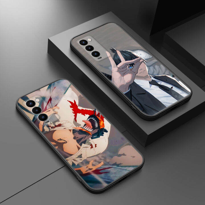 Chainsaw Man Case Tecno Camon 18 18p 18i Premier Ch6 Ch9 Cg6 Black Silicone Phone Case 2022 1991