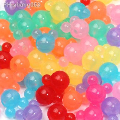 50pcs/lot 12mm Mix Jelly Acrylic Beads Cute Mouse Loose Spacer Beads For Jewelry Making Diy Charms Bracelet Necklace Accessories