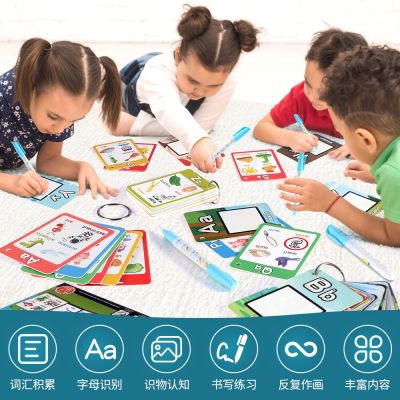 Amazon cross-border new childrens early education enlightenment educational 26 letters repeatedly graffiti paintings this water draw card toy CP