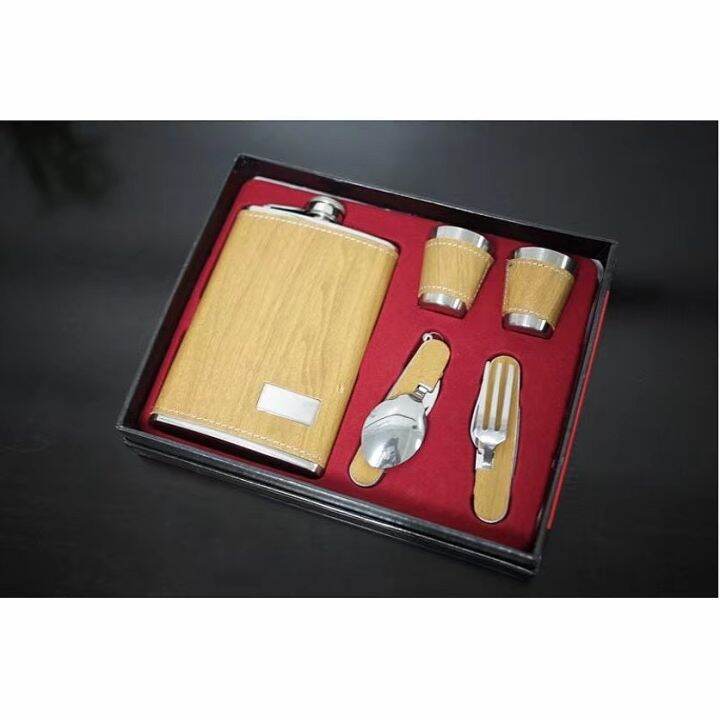 Bamboo or Leather Wine Set Gift Box Set w/ Shot Glass Lazada PH