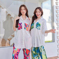 ชุดนอน Muslin pajamas   ชุดนอน ผ้านุ่มลื่น ใส่สบาย (T1077,T1078)