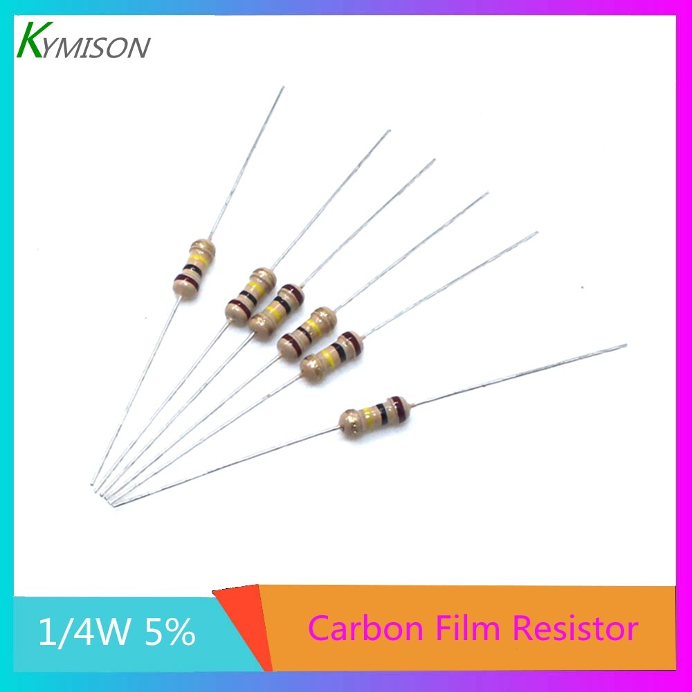 1000Pcs 1K Ohm 5% Tolerance 1/4W Colored Ring Carbon Film Resistance 