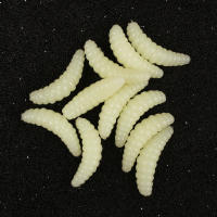 Laogeliang 100pcs 2cm 0.38g maggot grub Soft Fishing Lure hooks กลิ่น worms GLOW shrimps