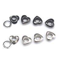 250sets/lot inner hole 6mm metal brass eyelets +washer HEART shape metal grommets silver/black nickle free ship JY-005  Pliers