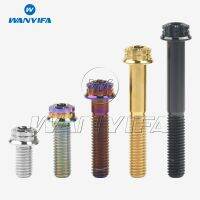 Wanyifa Titanium Ti Bolt M10x25 70mm Pitch1.25/1.5mm Flange 12 Points T50 Torx Head Screws for Motorcycle Calipers Refitted