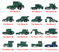 1ชิ้นชาร์จพอร์ตบอร์ดเชื่อมต่อชิ้นส่วนสายเคเบิลยืดหยุ่นกับไมค์ไมโครโฟนสำหรับ HuaWei Nova 5i 4e 4 3 3i 3e 2 2S 2i บวก Lite 2017 Young