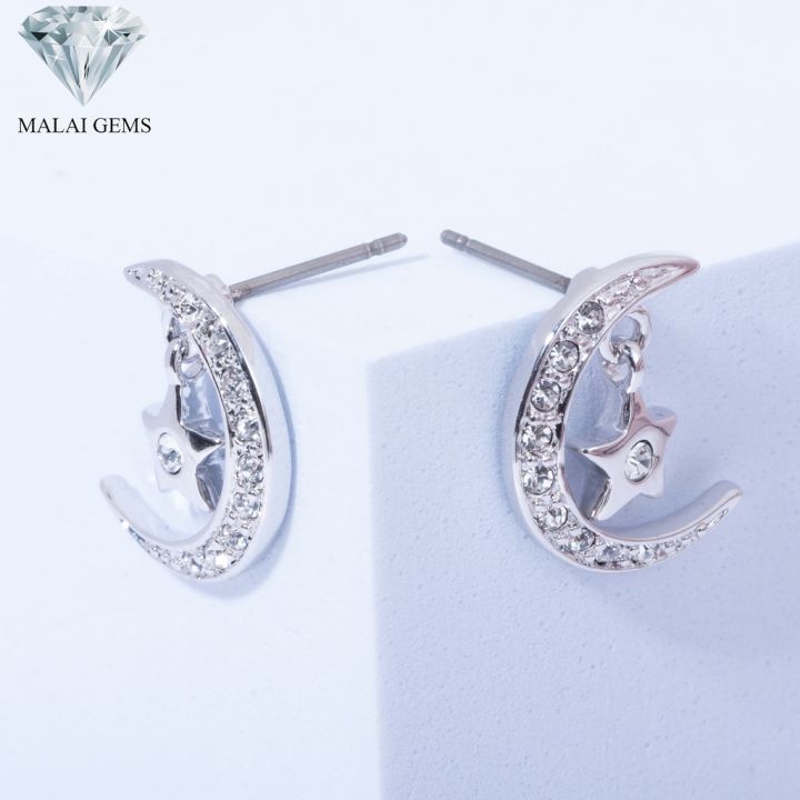 malai-gems-ต่างหูเพชร-เงินแท้-silver-925-เพชรสวิส-cz-เคลือบทองคำขาว-รุ่น-11009225-แถมกล่อง-ต่างหูcz-ต่างหูเงินแท้