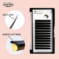 JB Matte Split Tips Ellipse Flat Lashes Flat Individual Lashes Extension Faux Mink Hybrid Custom Makeup False Eyelash With Logo Cables Converters