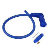 50CM Ignition Coil Spark Plug Iridium Power Cable Wires Cap Motorcycle Racing Blue