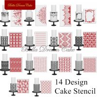 14 Style Leaf/Flower Cake Stencil PET Chocolate Lace Cake Border Template DIY Royal Cream Mould Cake Decorating Tools Bakeware Bread  Cake Cookie Acce