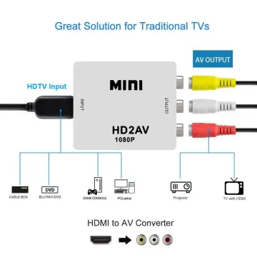 HDMI to RCA AV Converter Adapter For Android TV Smart Box Laptop + USB  Cable AU