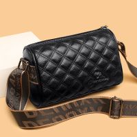 ▲▼❁ Small bag female 2023 new trendy fashion soft leather Messenger bag Korean version all-match wide shoulder strap Ladies foreign style shoulder bag