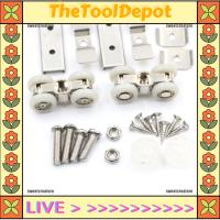 ลูกกลิ้งประตูบานเลื่อน TheToolDepot SL บ้านไม้ที่แขวนประตูล้อหมี50กิโลกรัมอุปกรณ์เหล็กเครื่องตกแต่งบ้าน NL