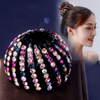 【CW】Women Bun Maker Crystal Hair Claws Female tail Headwears Bird Nest Horsetail Buckle Hair Clips Expanding Styling Accessories