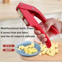 Multi-function Garlic Ginger Press Hand Held Grinding Slicer Stainless Steel Shaped Kitchen Rolling Crusher 1pc Vegetable Tool