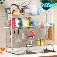 [⚡ส่งฟรี] Dish Racks  ชั้นวางจาน ชั้นวางจานสแตนเลส ที่คว่ำจานชาม 2ชั้น 60/80/90/100ซม ชั้นวางของในครัว