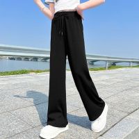 The new 2023 girls wide-legged pants summer thin section cuhk child loose straight wide leg pants children girl ice silk pants