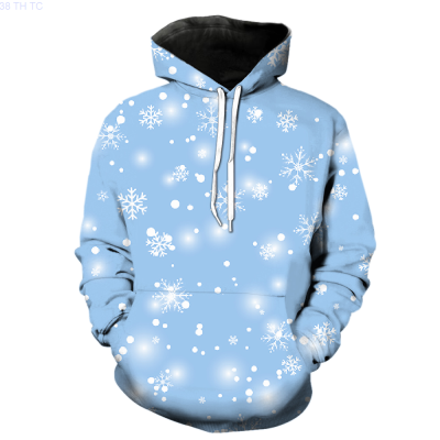 Winter Snowflakes Mens Hoodies Hip Hop Streetwear Pullover 3D Printed Sweatshirts Spring Funny Oversized Long Sleeve Cool Tops Size:XS-5XL