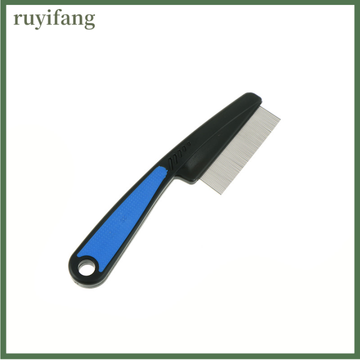 ruyifang-pet-dog-comb-กำจัดเห็บหมัดเหาสแตนเลสหวีสุนัขขนแมวเครื่องมือแต่งตัว