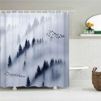 {Bathroom sale}ประสาทหลอน LandscapePrinted ม่านอาบน้ำผ้าผ้าม่านห้องน้ำโพลีเอสเตอร์ต้นไม้อ่างอาบน้ำหน้าจอตกแต่งบ้าน