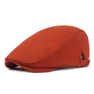 ผู้ชายผู้หญิง Beret Cabbie Driver หมวกฤดูใบไม้ผลิฤดูร้อน Breathable หมวกแบนสีดำ Vintage Gatsby Beret สตรี Mens Orange Ivy หมวก BJM63