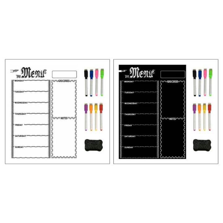 Refrigerator Chalkboard Weekly Menu Meal Planner Grocery