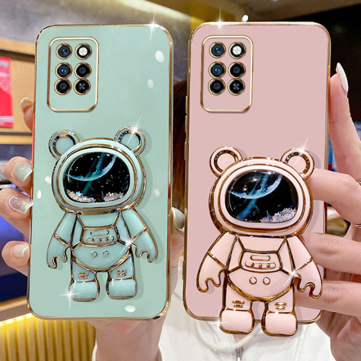 andyh-phone-case-infinix-note-8i-x683-x683b-note-10-pro-note-10-pro-nfc-x695d-x695-x695c-6dstraight-edge-plating-quicksand-astronauts-who-take-you-to-explore-space-bracket-soft-luxury-high-quality-new