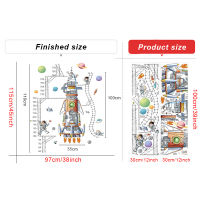 Space Rocket Height Measure stickers for Kids room Children Bedroom Nursery Wall Decor Spaceship Home Decoration DIY Wall Decals