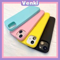VENKI - Case iPhone 14 Pro Max TPU Soft Simple Case Candy Color Comfortable Feel Black Pink Yellow Sky Blue Camera Protection Shockproof For iPhone 14 13 12 11 Plus Pro Max 7 Plus X XR