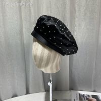 ☎✿ 2022 New Rhinestone Beret Cap Womens Fashion Painter Hat and Octagonal Hats Newsboy Gorras Casquette