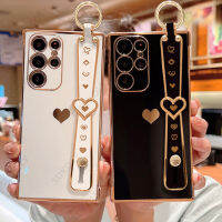 FELIXIO สายรัดข้อมือซิลิโคนสุดหรูชุบโลหะด้วยไฟฟ้าสำหรับ Samsung Galaxy เคสโทรศัพท์ A53 A52 A52S A12 A13 A33 A54 A14 5G สำหรับ Samsung Galaxy S23 S22 S21FE S20พิเศษ